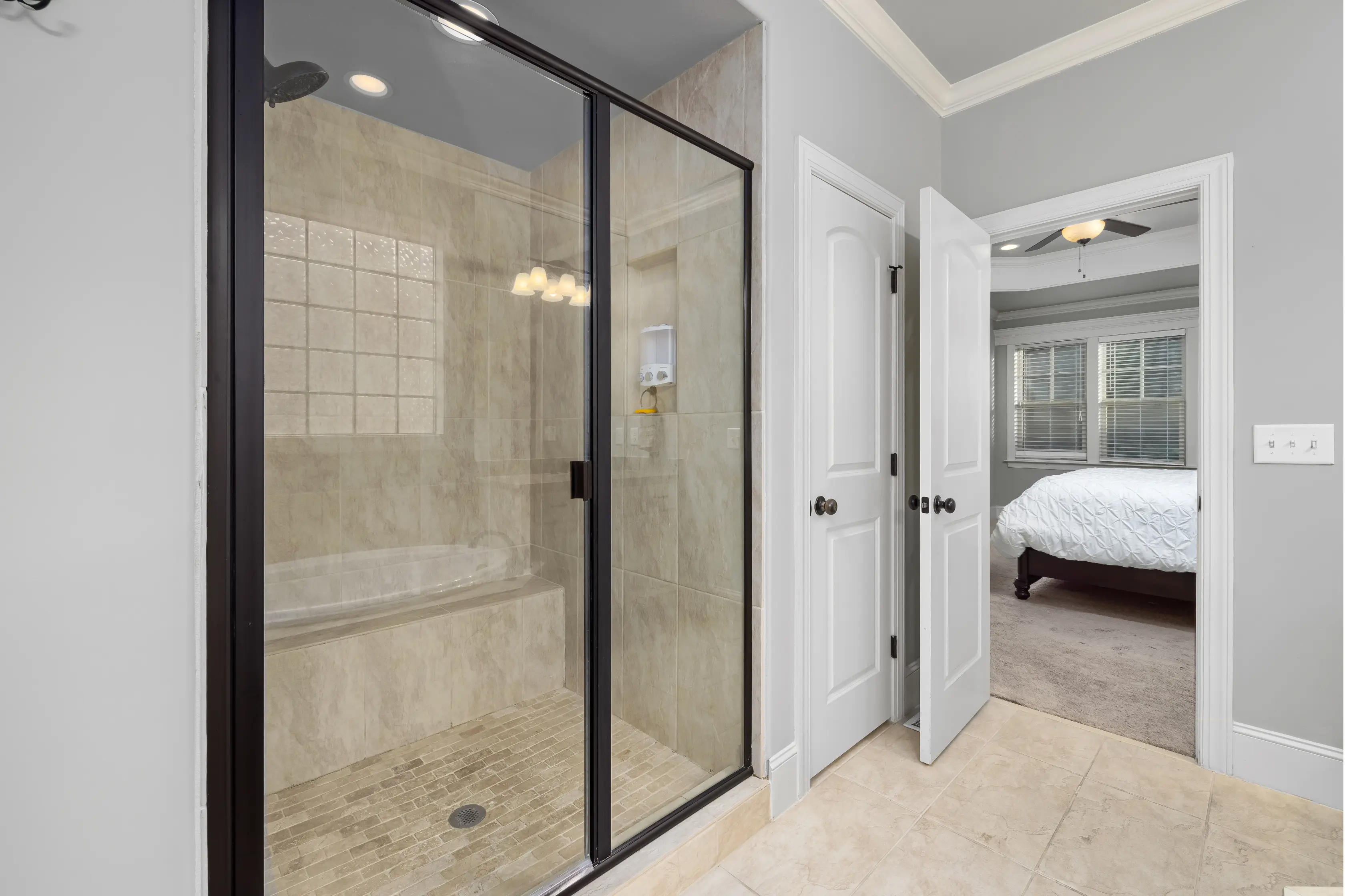 Stylish Shower Room With Brand New Door
